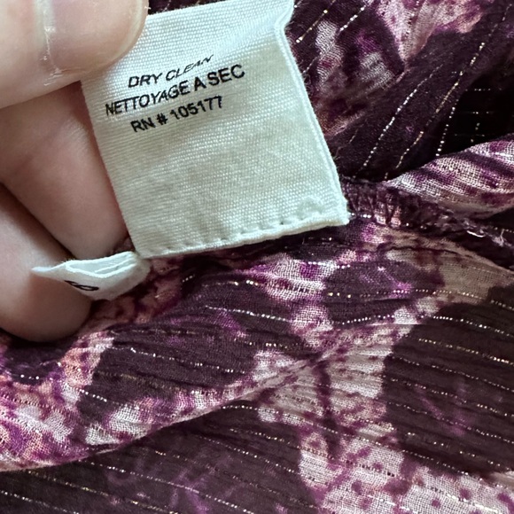 Ulla Johnson Yulia Silk Blend Blouse Top in Bordeaux Metallic Size 6 - Picture 10 of 13